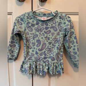 Ruffle Butts Paisley Kids Long Sleeve Swim Shirts